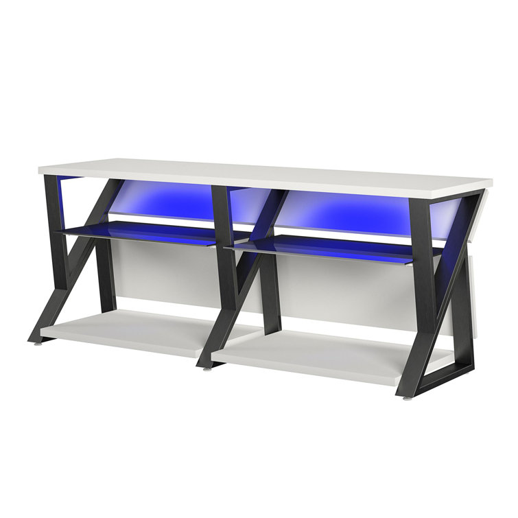 NTense Genesis 70" White Gaming TV Stand with RGB Lights
