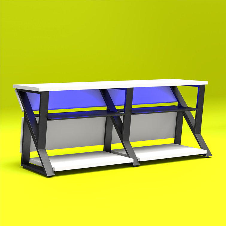 NTense Genesis 70" White Gaming TV Stand with RGB Lights