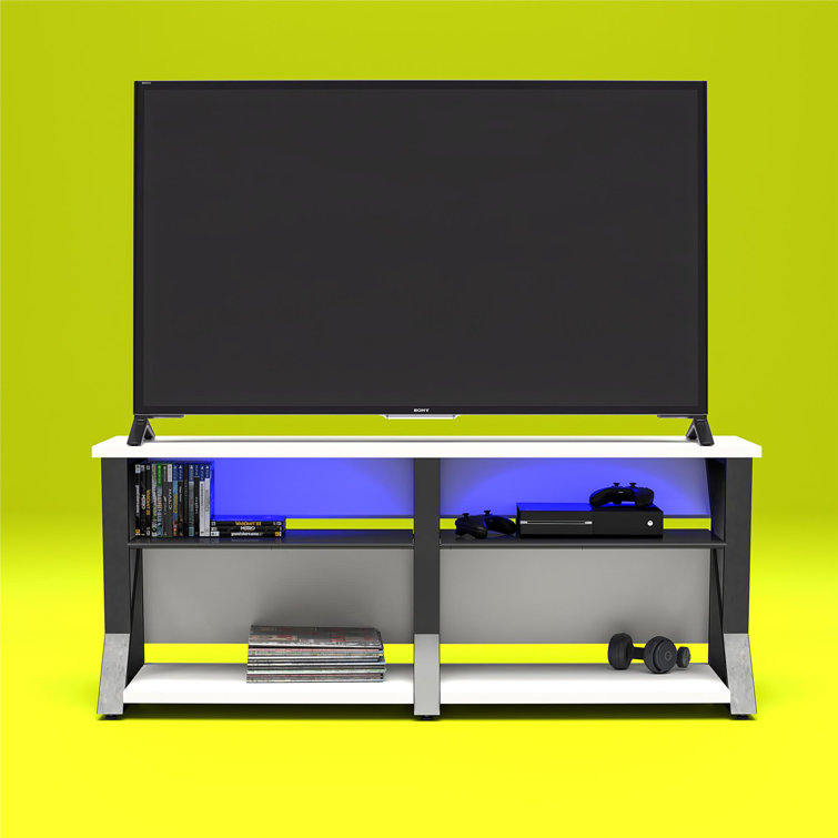 NTense Genesis 70" White Gaming TV Stand with RGB Lights