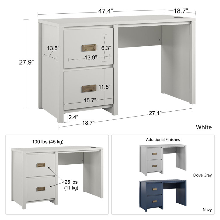 Gray MDF Computer Desk with Drawer and Wireless Charging Pad