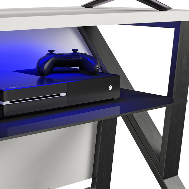 NTense Genesis 70" White Gaming TV Stand with RGB Lights