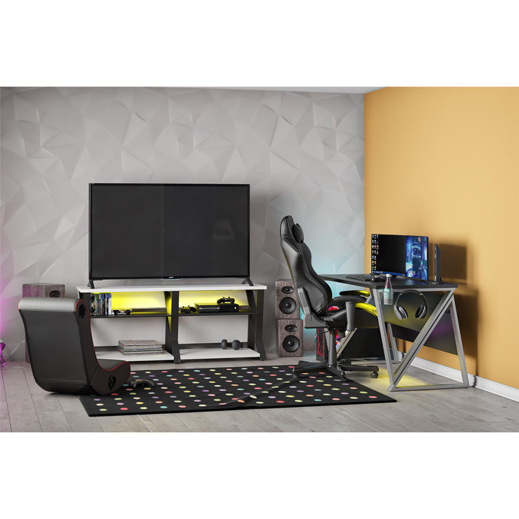 NTense Genesis 70" White Gaming TV Stand with RGB Lights