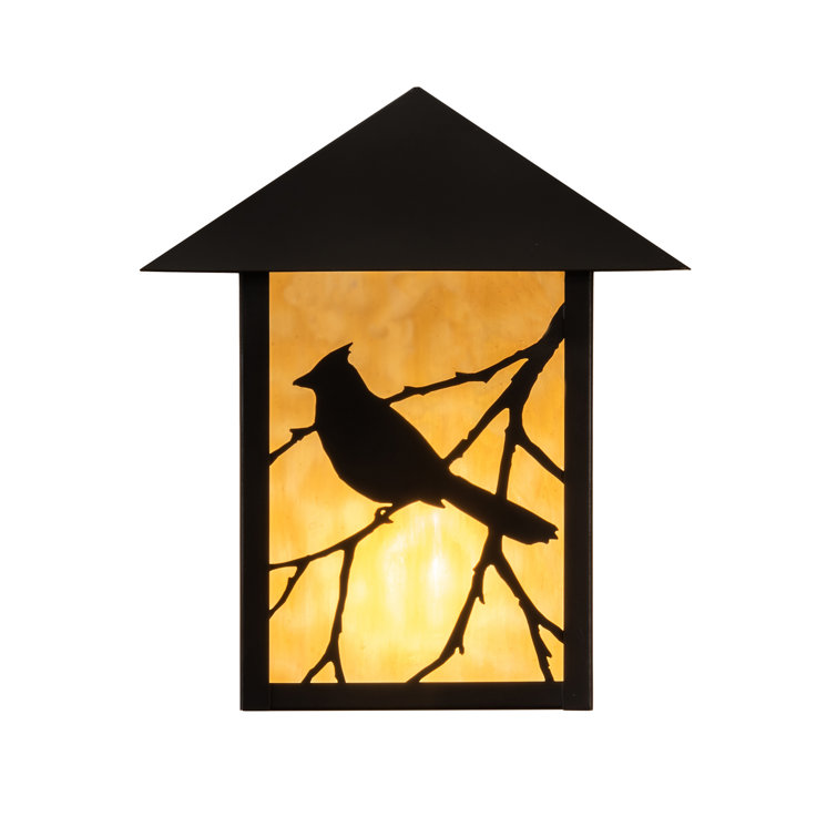 Craftsman Brown Glass Shade Wall Sconce