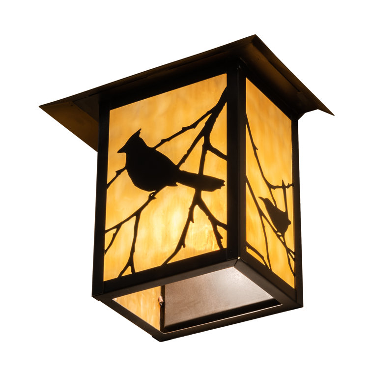 Craftsman Brown Glass Shade Wall Sconce