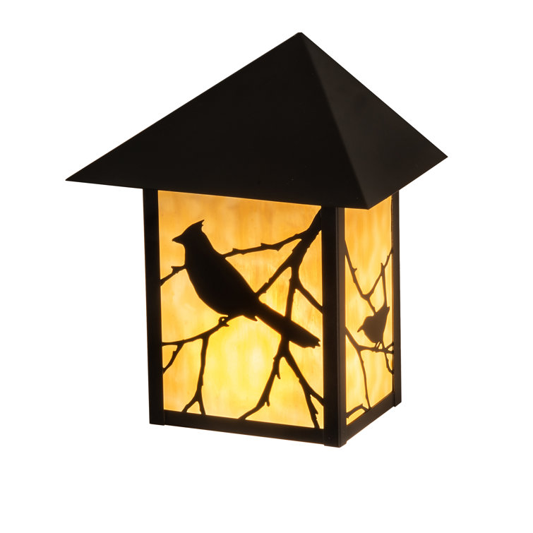 Craftsman Brown Glass Shade Wall Sconce