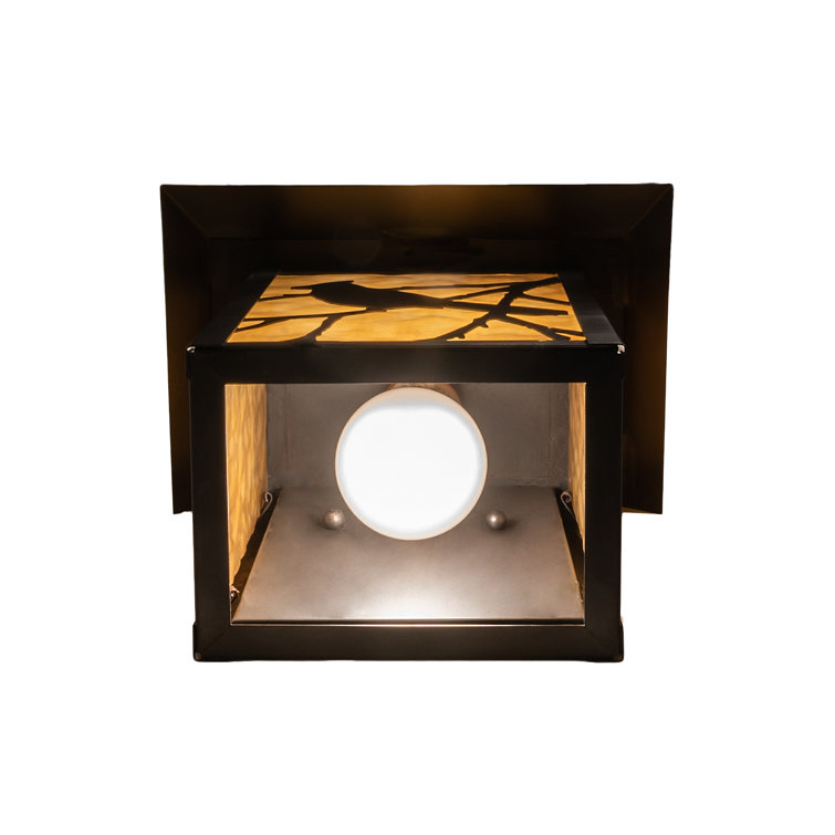 Craftsman Brown Glass Shade Wall Sconce