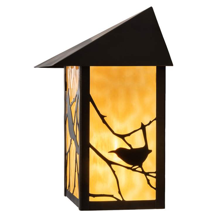 Craftsman Brown Glass Shade Wall Sconce