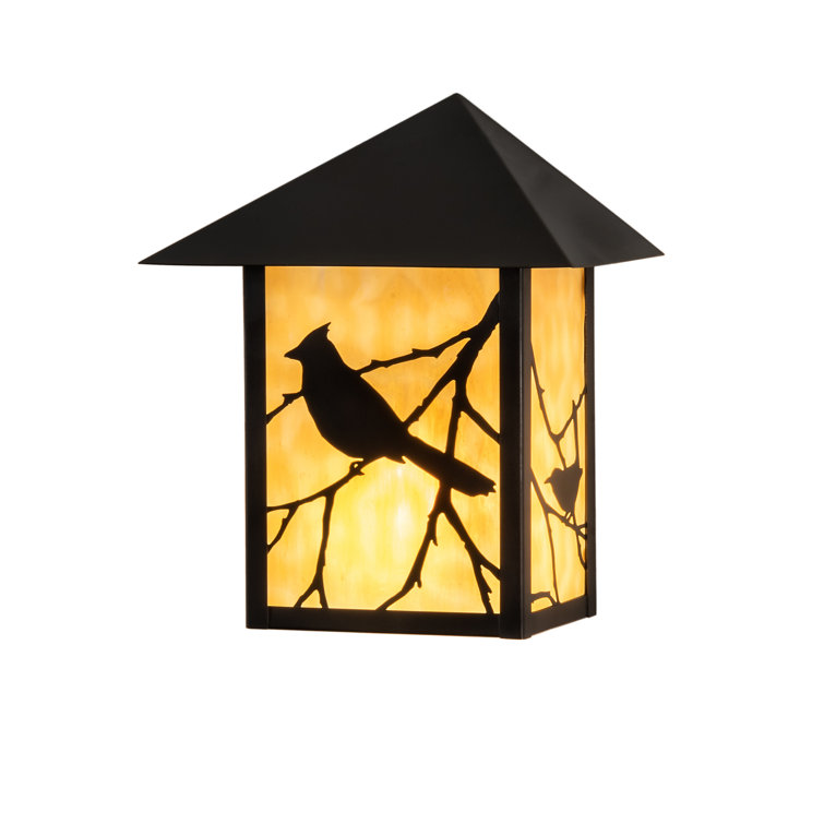 Craftsman Brown Glass Shade Wall Sconce