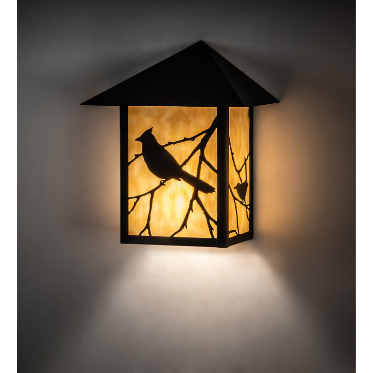 Craftsman Brown Glass Shade Wall Sconce