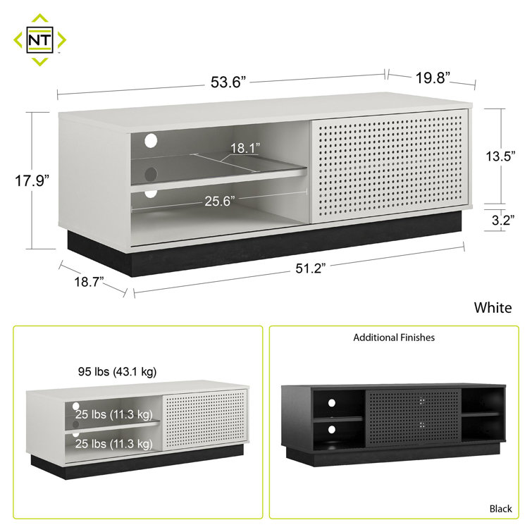 Contemporary White Gamer TV Stand with LED & Wire Management