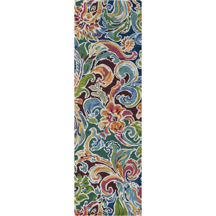 Handmade Multicolor Floral Wool Runner Rug 2'6" x 8'