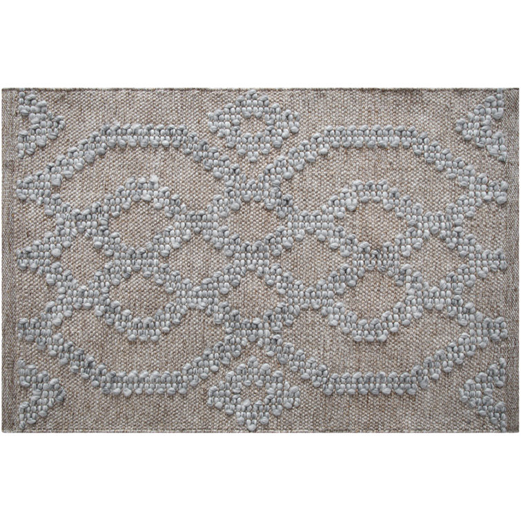 Handmade Blue Geometric Synthetic Runner Rug 2'6" x 8'
