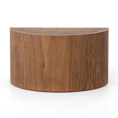 Modern Caramel Oak Round Coffee Table, 28 Inch