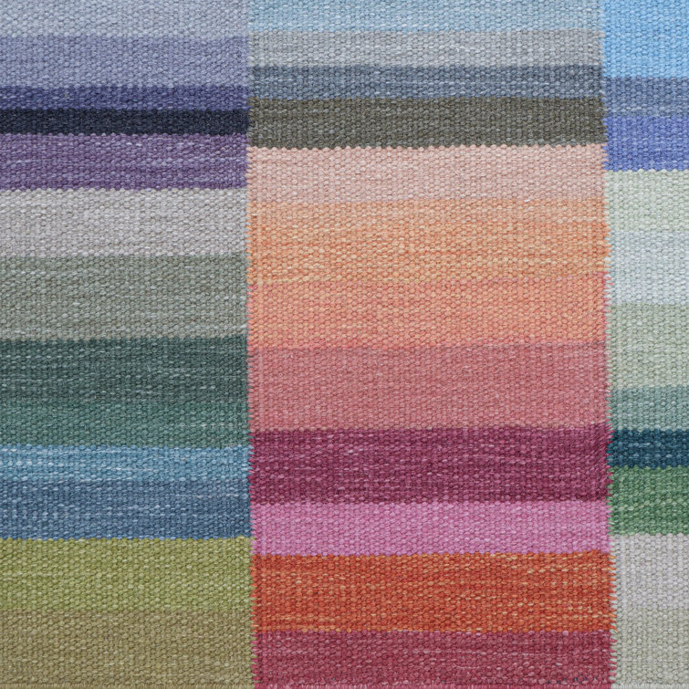 Handmade Multicolor Wool and Synthetic Flatweave Runner Rug