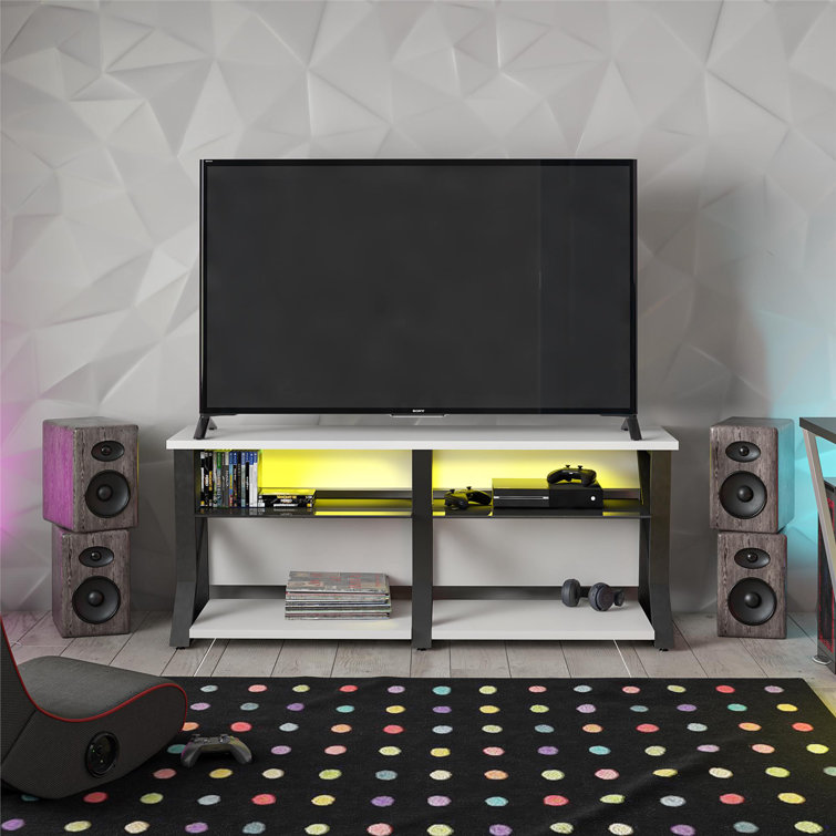 NTense Genesis 70" White Gaming TV Stand with RGB Lights