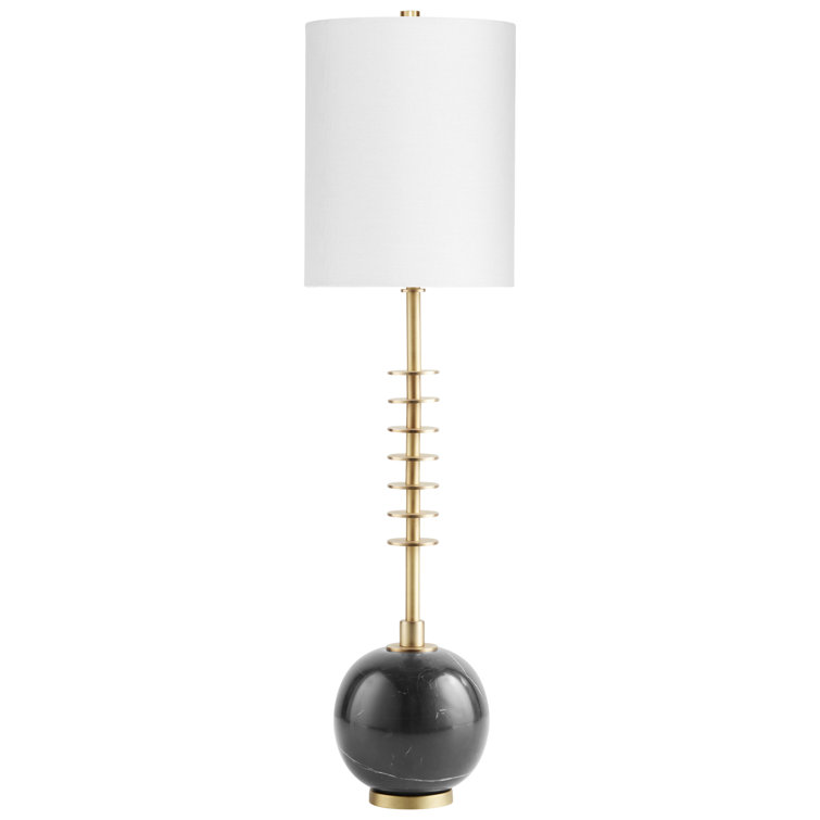 Sheridan Gold and Black Table Lamp with White Linen Shade