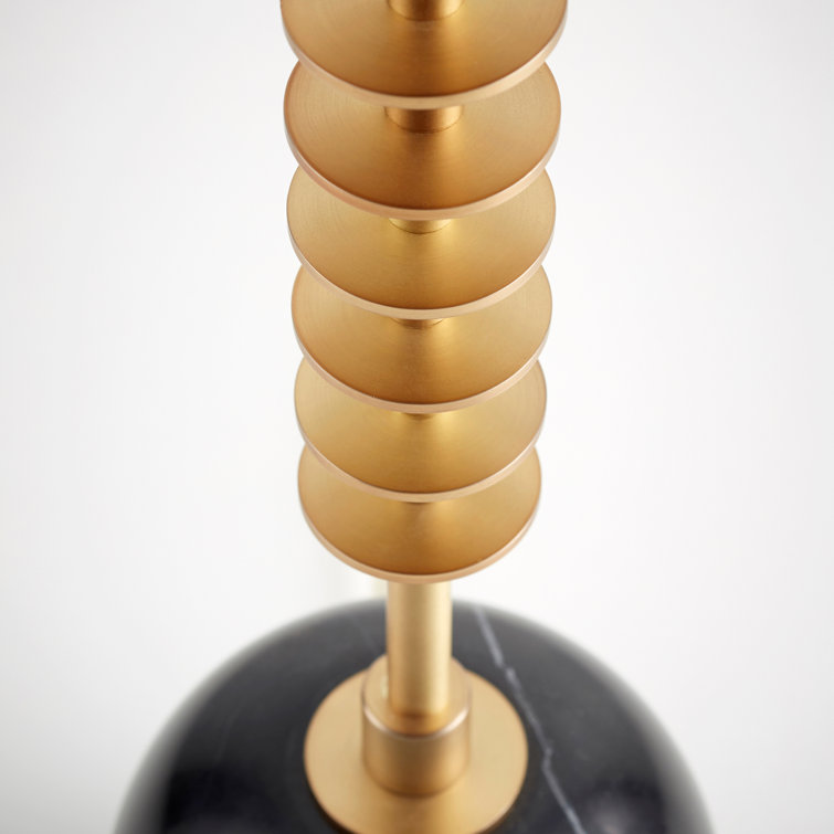 Sheridan Gold and Black Table Lamp with White Linen Shade