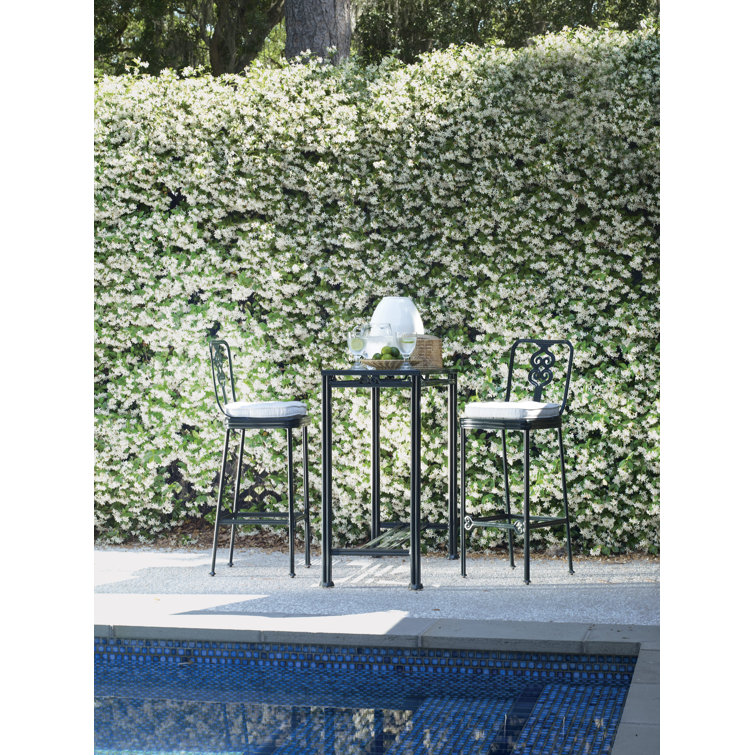 Augustine Green Wrought Iron Outdoor Bar Table