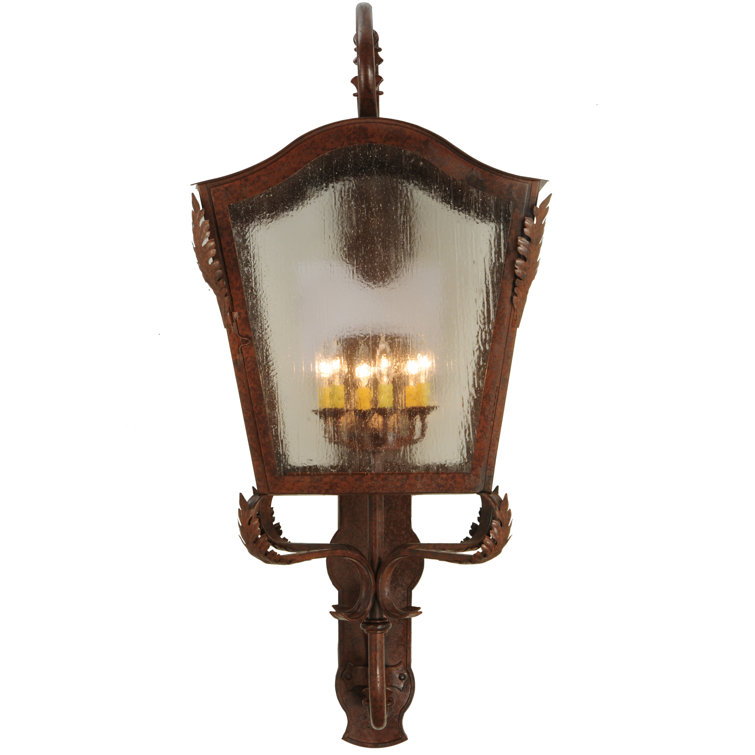 Bronze Handcrafted Iron and Steel Lantern Sconce