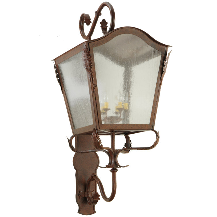 Bronze Handcrafted Iron and Steel Lantern Sconce