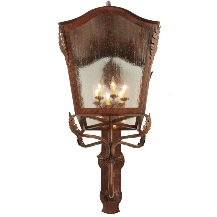 Bronze Handcrafted Iron and Steel Lantern Sconce