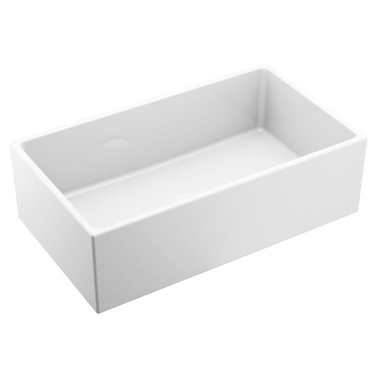 White Fireclay 33" Undermount Farmhouse Kitchen Sink