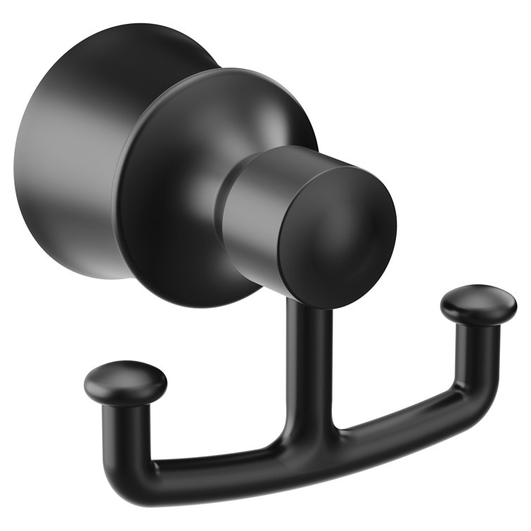 Matte Black Double Wall Mounted Metal Robe Hook
