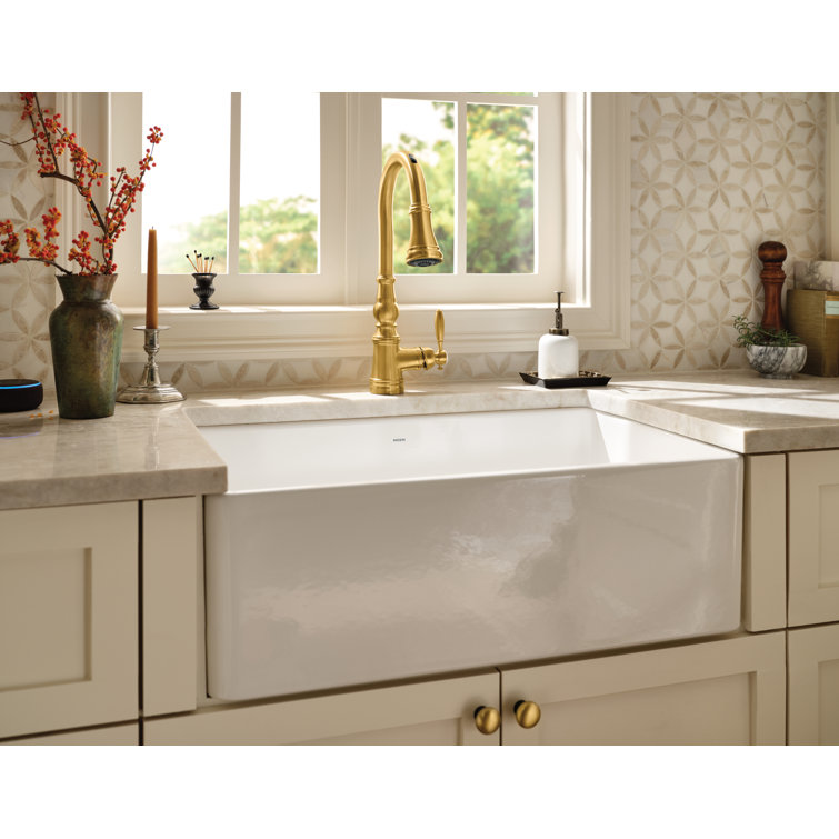 White Fireclay 30" Single Bowl Farmhouse Undermount Sink