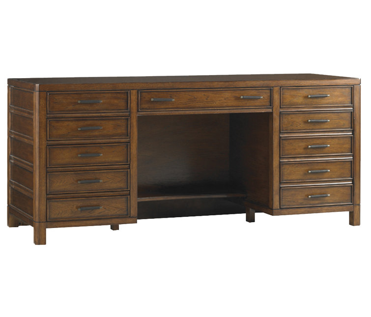Longboat Key 68" Transitional Brown Home Office Desk with 4 Drawers