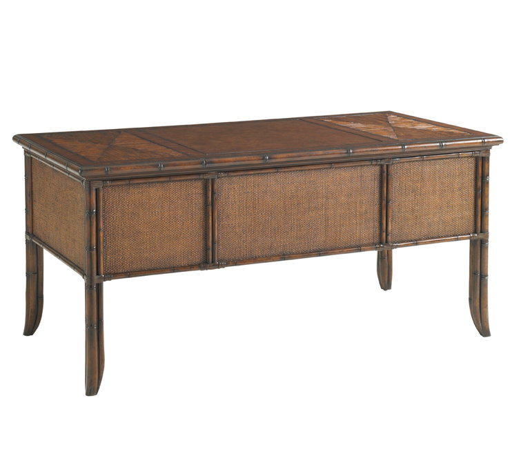 Executive Brown Rosewood Home Office Desk with 3 Drawers