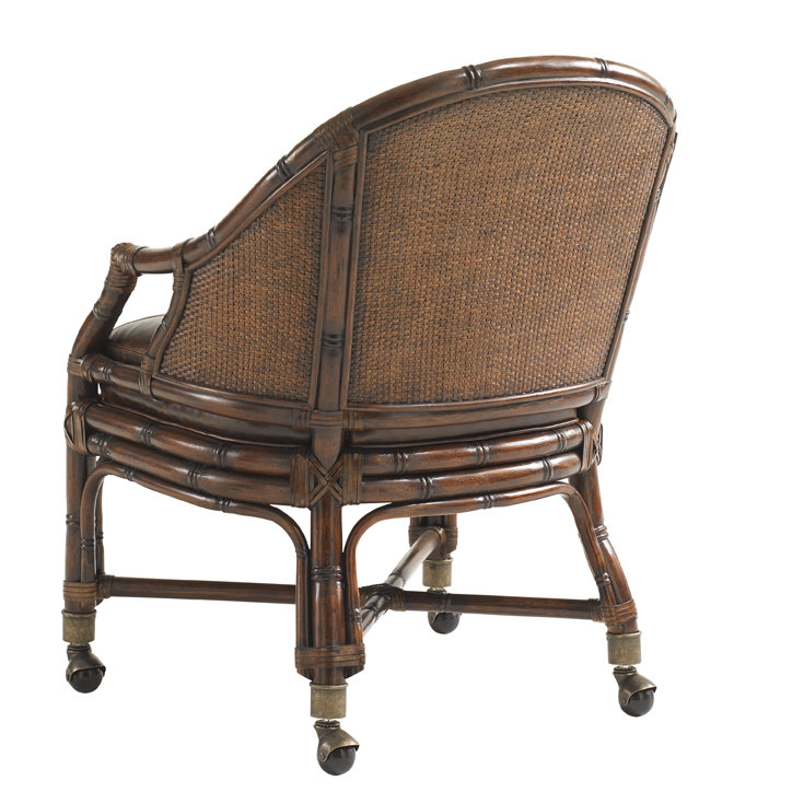 Bal Harbour Brown Leather Rattan Task Chair