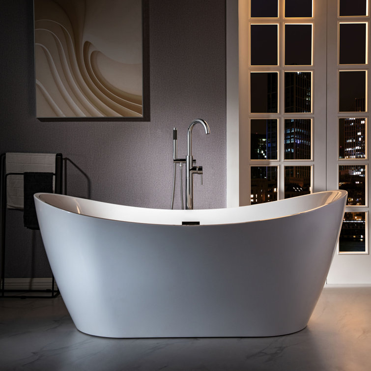 Chrome Freestanding Tub Faucet with Hand Shower