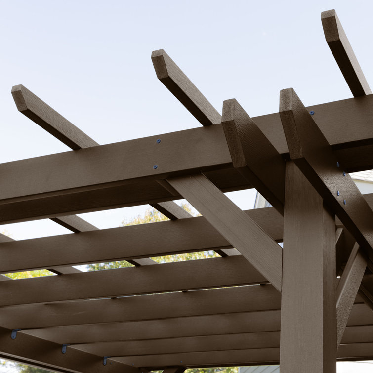Weathered Acorn 12ft x 12ft Metal Pergola with Swings