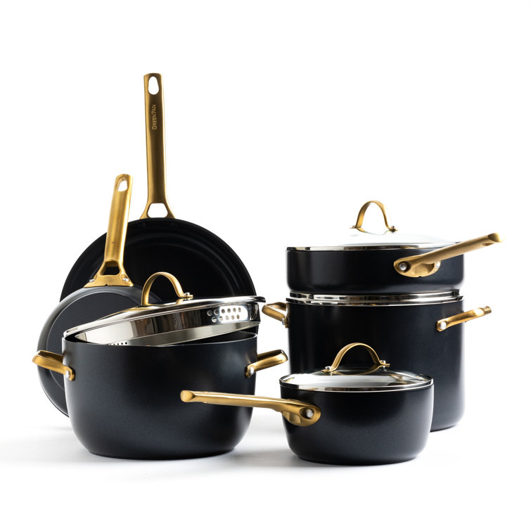 Black and Gold 10-Piece Nonstick Aluminum Cookware Set