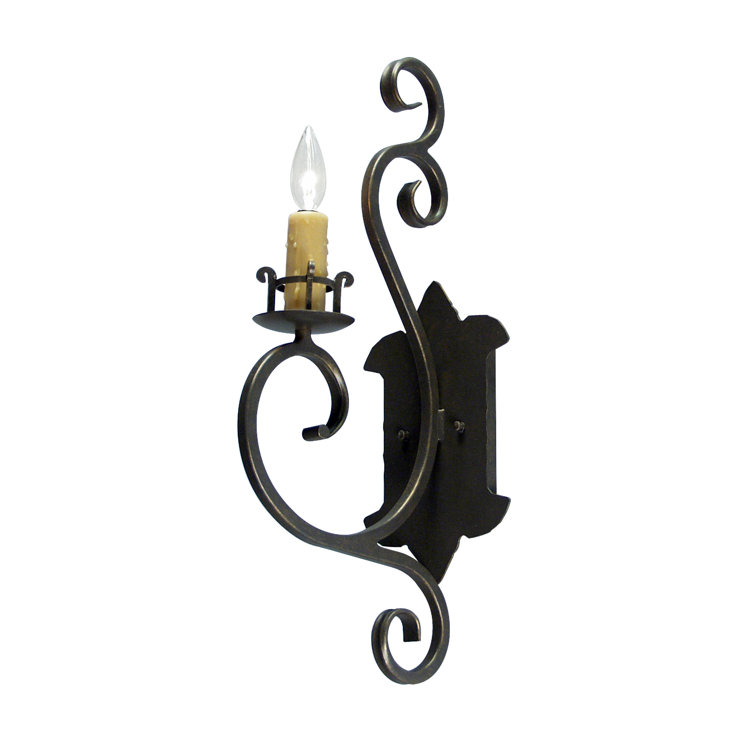 Gilded Tobacco Iron 1-Light Candle Wall Sconce