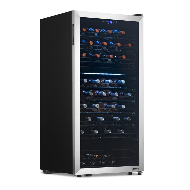 Newair 76 Bottle Stainless Steel Dual Zone Freestanding Wine Fridge