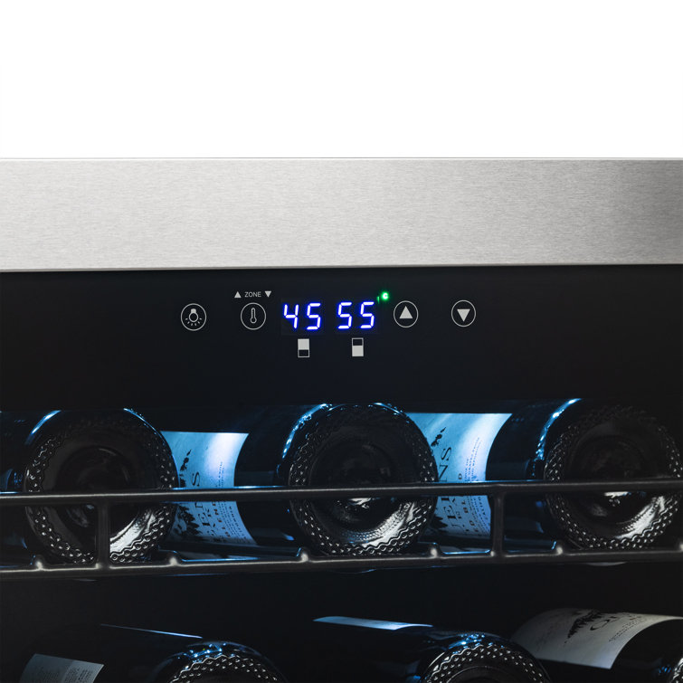 Newair 76 Bottle Stainless Steel Dual Zone Freestanding Wine Fridge