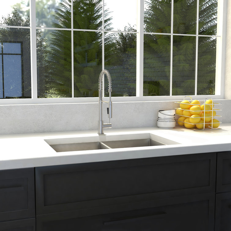 Anton 33" Stainless Steel Double Bowl Undermount Kitchen Sink
