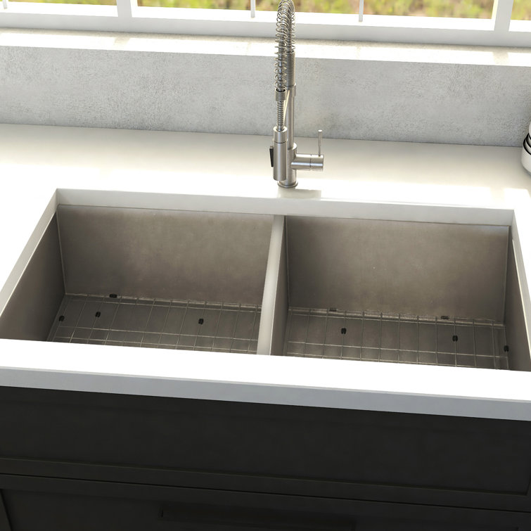 Anton 33" Stainless Steel Double Bowl Undermount Kitchen Sink