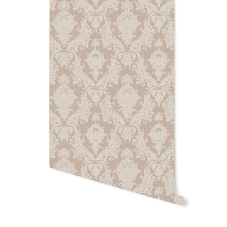 Bisque Damask Self-Adhesive Removable Wallpaper Roll