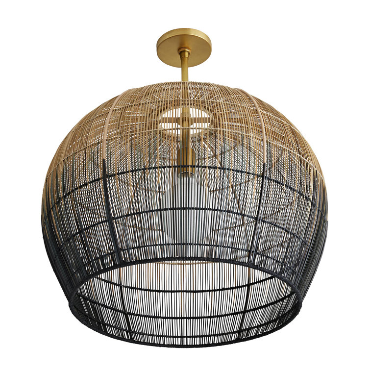 Swami Ombre Brass Dome Pendant Light - Tropical Inspired