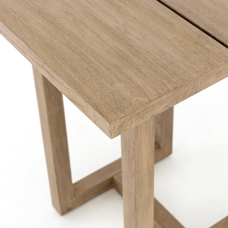 Weathered Gray Teak Square Outdoor Bar Table