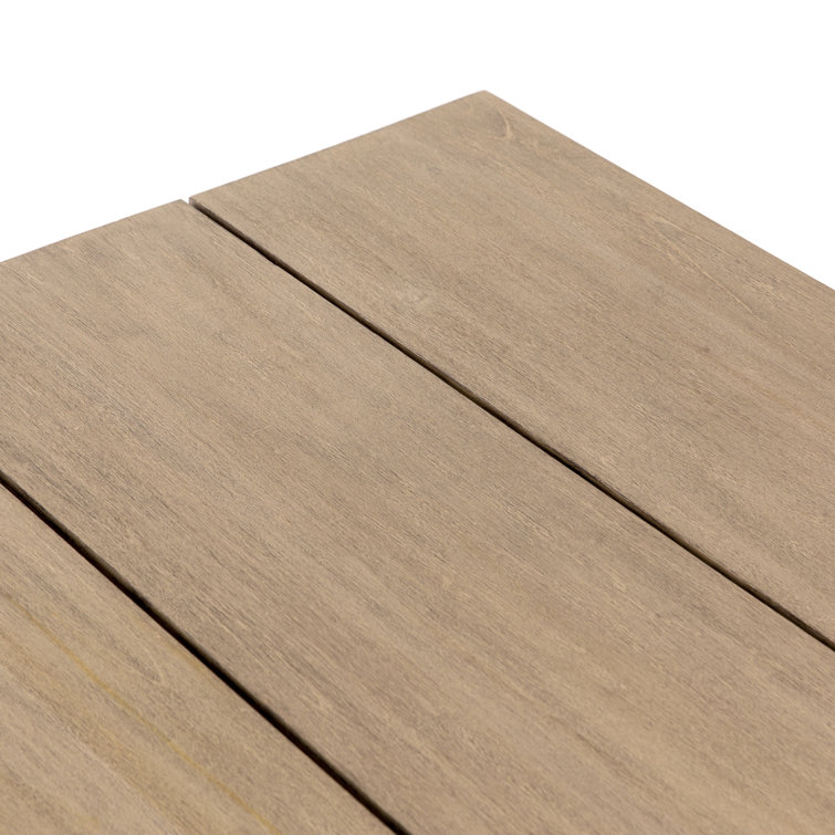 Weathered Gray Teak Square Outdoor Bar Table
