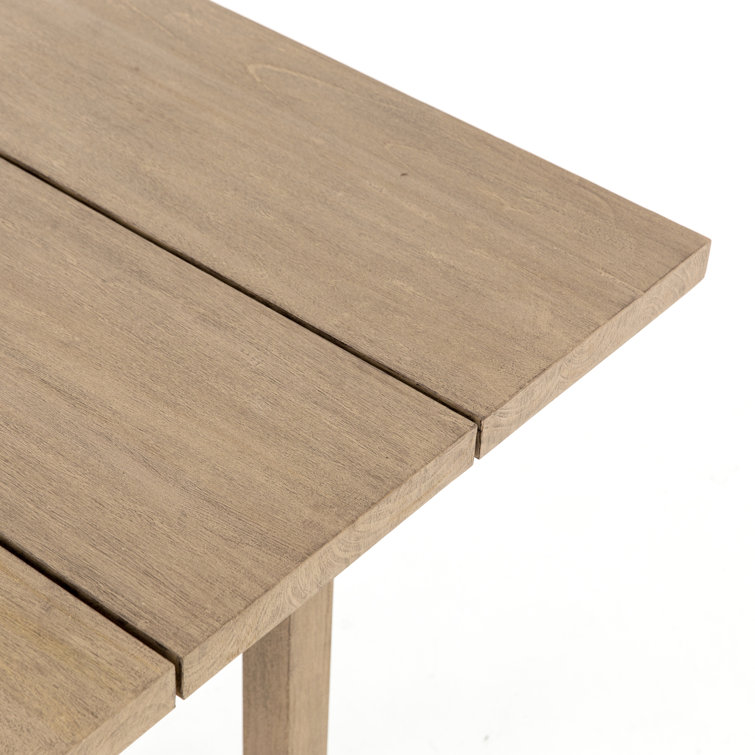 Weathered Gray Teak Square Outdoor Bar Table