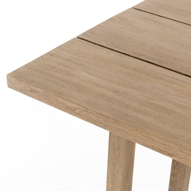 Weathered Gray Teak Square Outdoor Bar Table