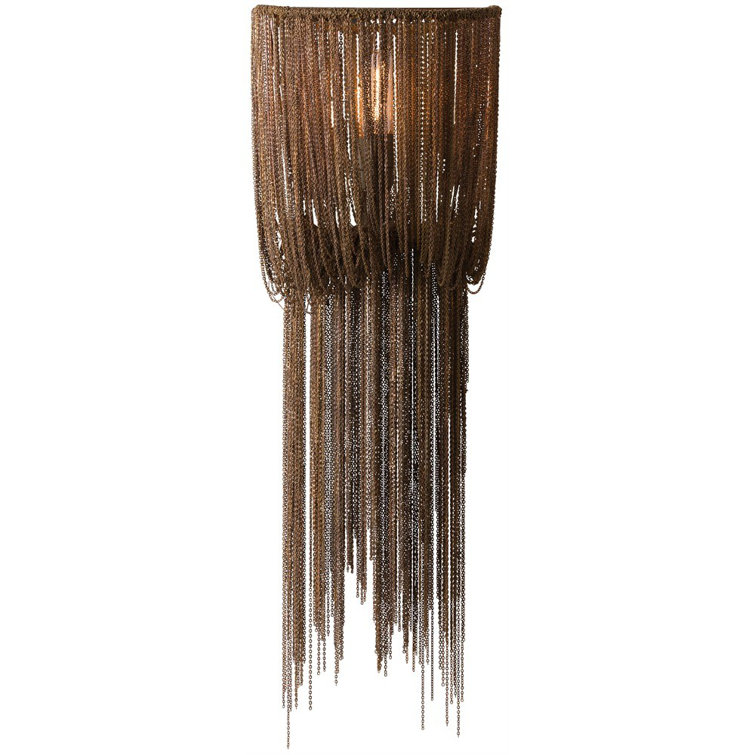 Yale Antique Brass Chain Tassel 1-Light Sconce