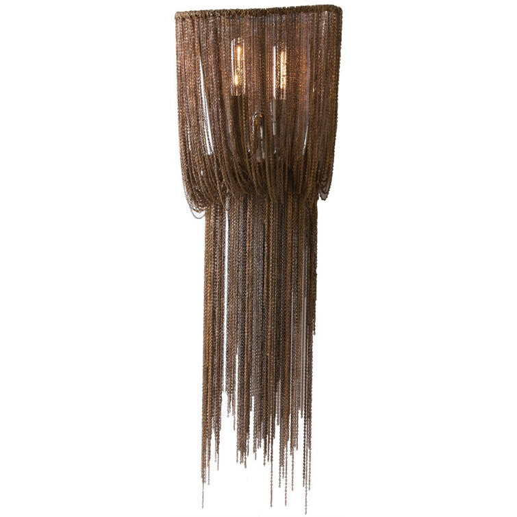 Yale Antique Brass Chain Tassel 1-Light Sconce