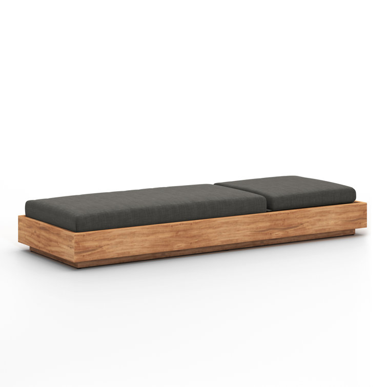 Charcoal Gray Teak Outdoor Adjustable Chaise Lounger