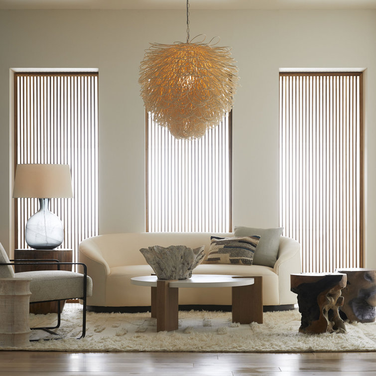 Finley Organic Loop White Rattan 32" Pendant Chandelier
