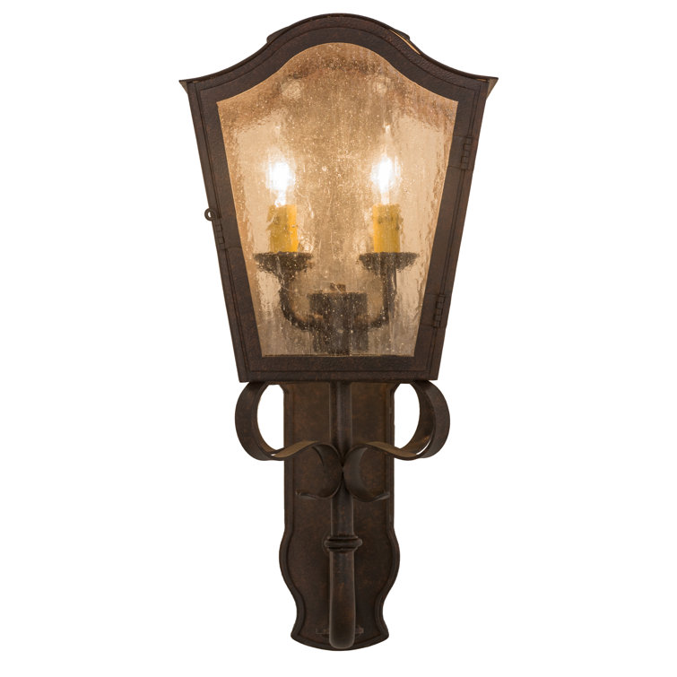 Christian 24" Brown Steel Candle Wall Sconce